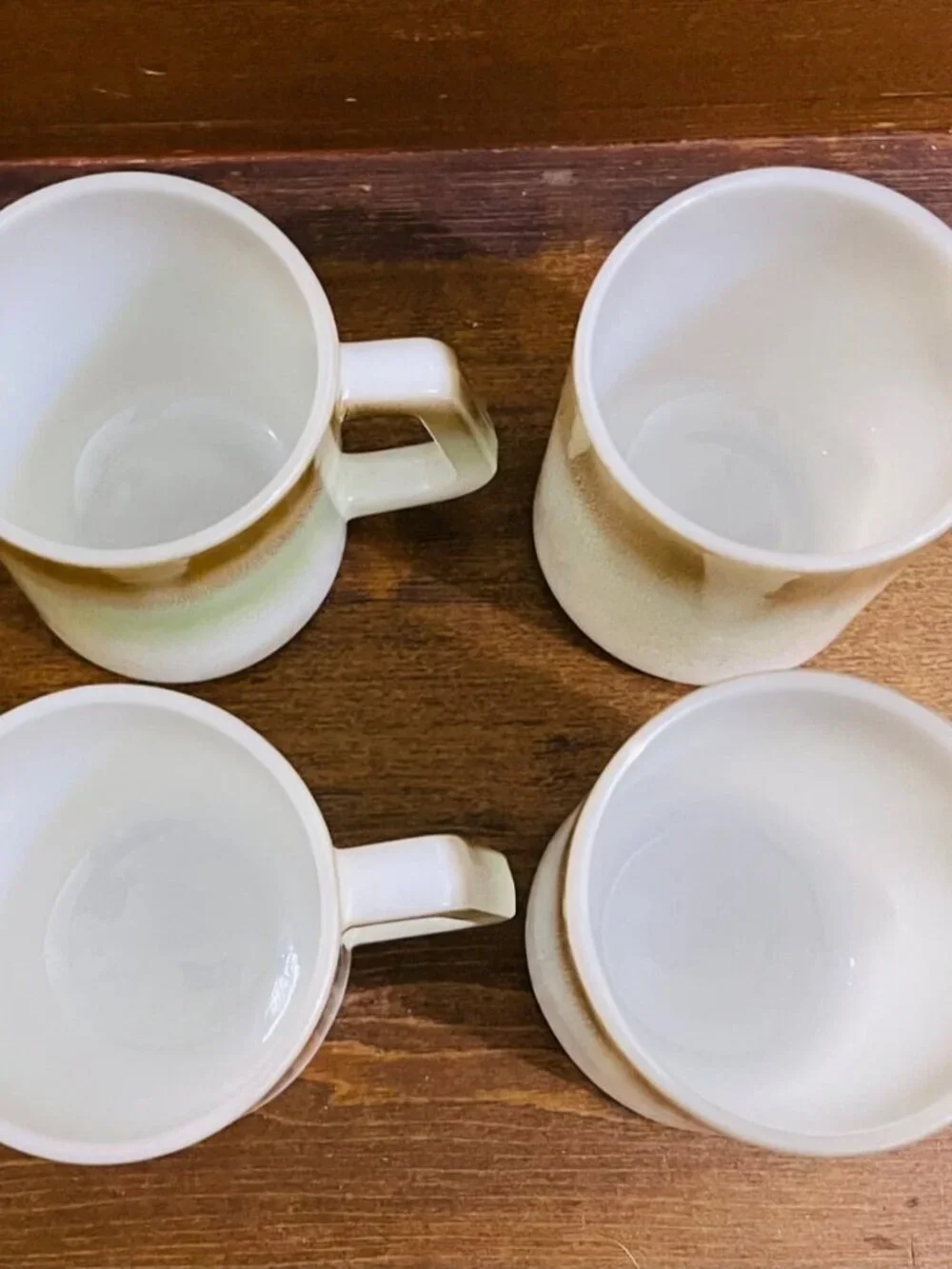 Federal Mesa Moss Ombre Milk Glass Mugs Mugs Set of 4